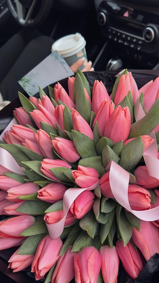 Spring Mood Pink Tulip Bouquet