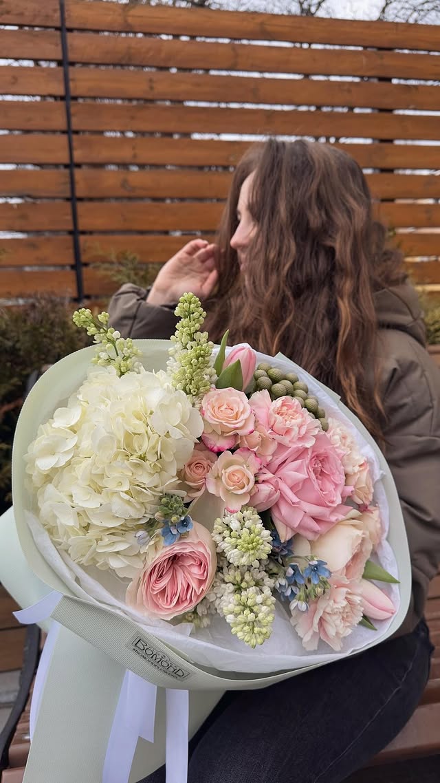 Spring Flower Bouquet with Pink and White Shades