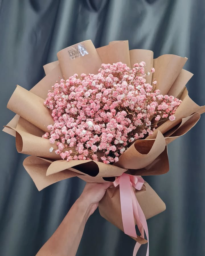 Bright Pink Gypsophila Bouquet