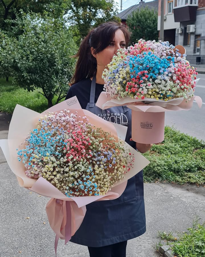 Bouquet of Multicolored Gypsophila