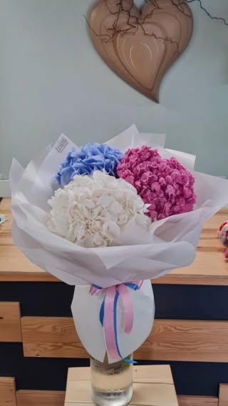 Bouquet of Hydrangeas in Soft Shades