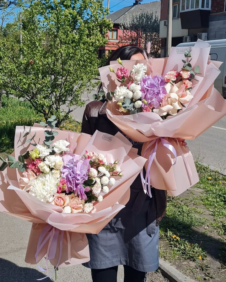 Delicate Spring Bouquet with Lavender and White Flowers