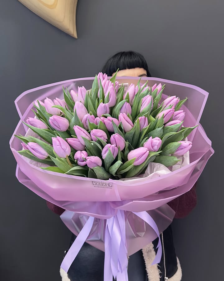 Spring Mood Bouquet of Light Purple Tulips