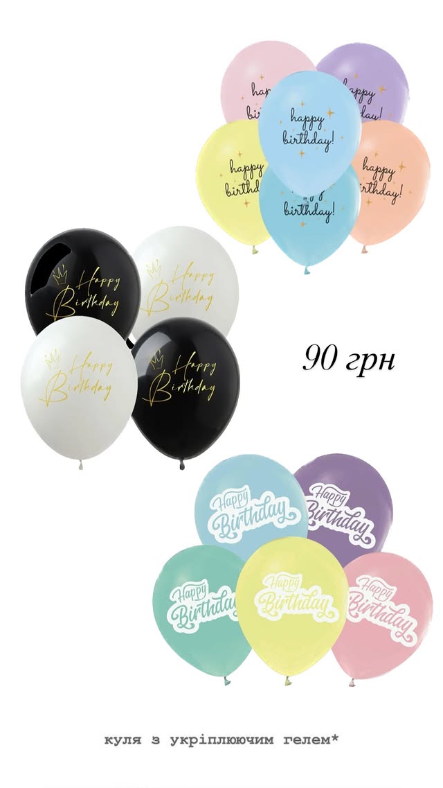 Набір шарів для дня народження, 10 шт., різнокольорові, з написом "Happy Birthday"