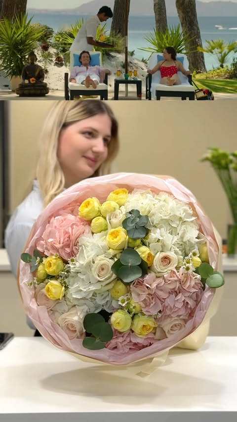 Розкішний букет троянд та гортензій